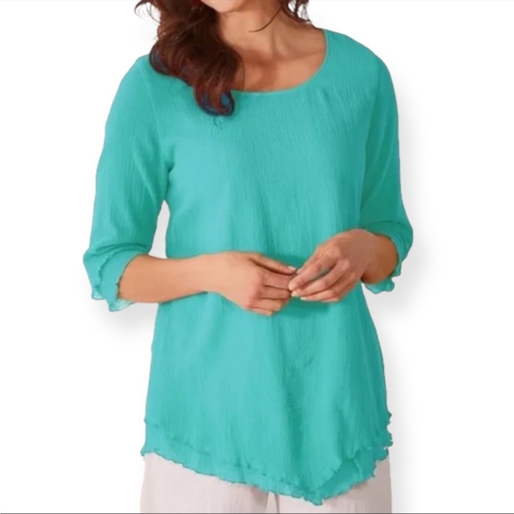 Soft Surroundings Gauzy Layered Cotton Top
